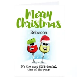 Personalised PG Quips Christmas Card - Wine-derful Time