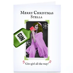 Personalised PG Quips Christmas Card - Gin-Girl