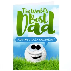 Personalised PG Quips Father's Day Card - Golf Fore He's a Jolly Good Fellow, Dad