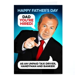 Personalised PG Quips Father's Day Card - Unpaid Taxi Handyman and Banker, Dad
