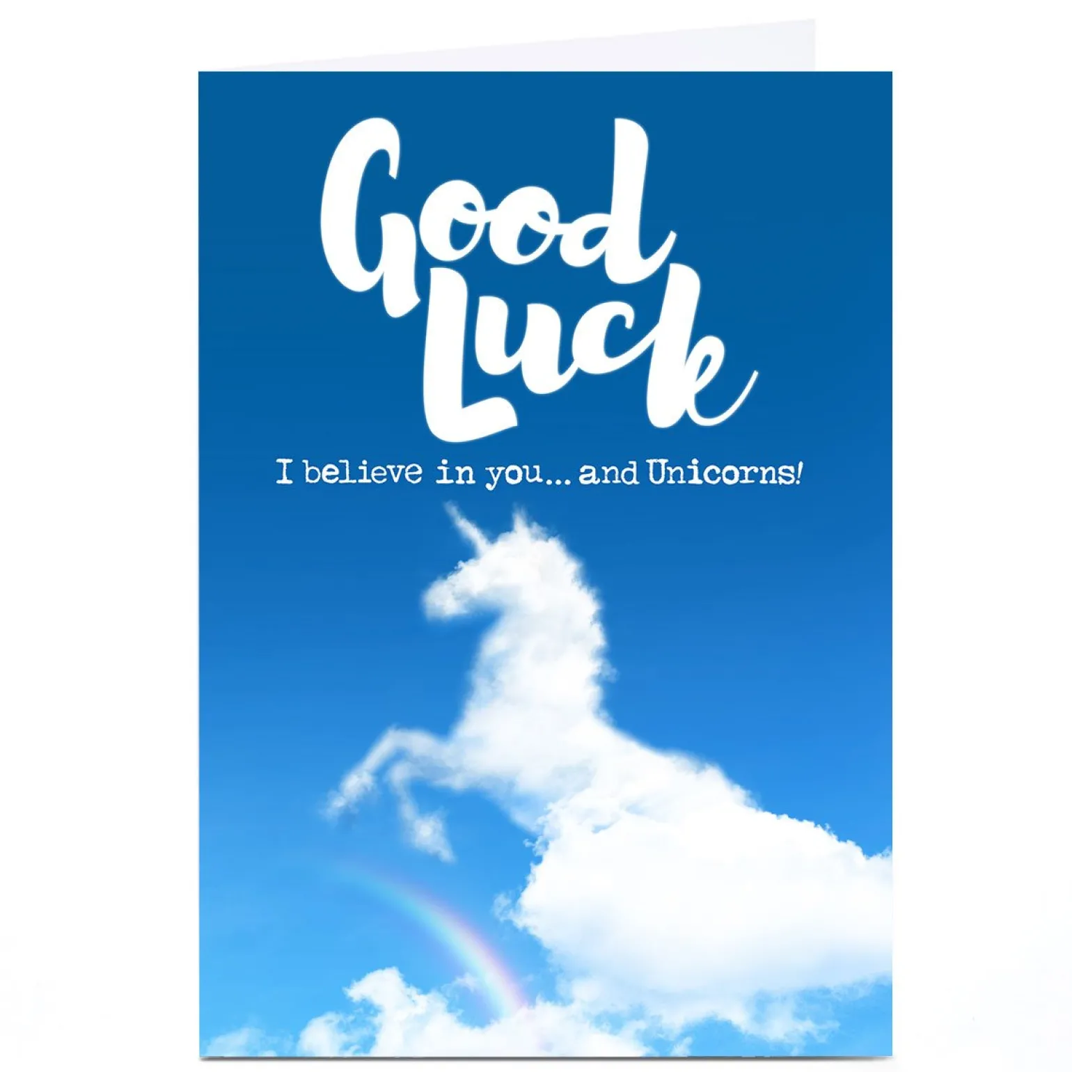 Personalised PG Quips Good Luck Card - I Believe In You And Unicorns!
