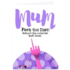 Personalised PG Quips Mother's Day Card - Fork The Diet!