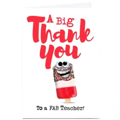 Personalised PG Quips Thank You Teacher Card - Fab Teacher