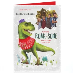 Personalised Photo Christmas Card - Roar-some Greetings Brother