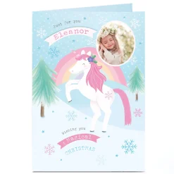 Personalised Photo Christmas Card - Unicorn Magic