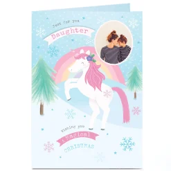 Personalised Photo Christmas Card - Unicorn Magic Daughter