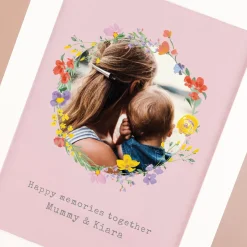 Personalised Photo Upload Framed Print - Floral Circle