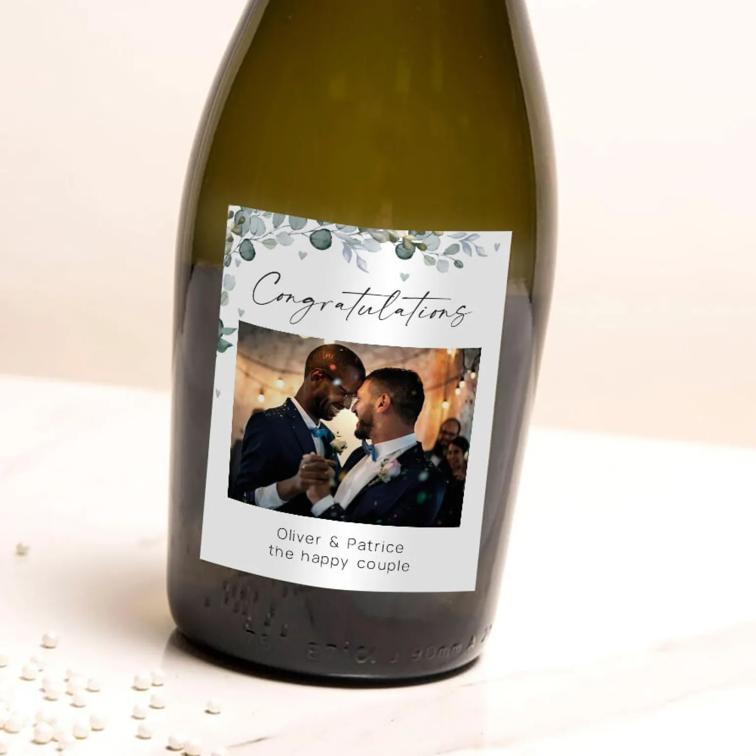 Personalised Photo Upload Wedding Prosecco - Congratulations