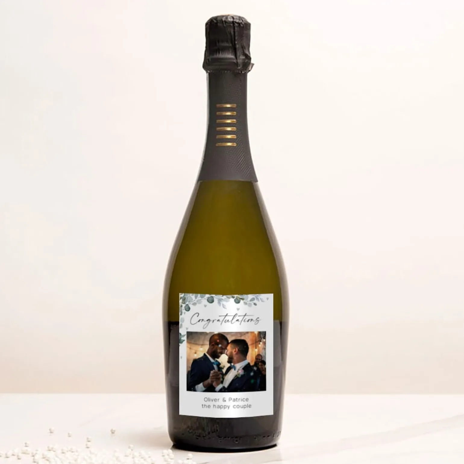 Personalised Photo Upload Wedding Prosecco - Congratulations