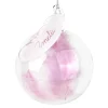 Personalised Pink Feather Glass Bauble