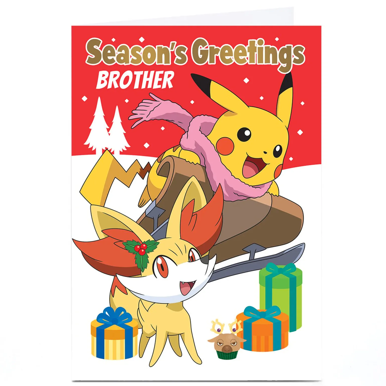 Personalised Pokemon Christmas Card - Sleigh Ride
