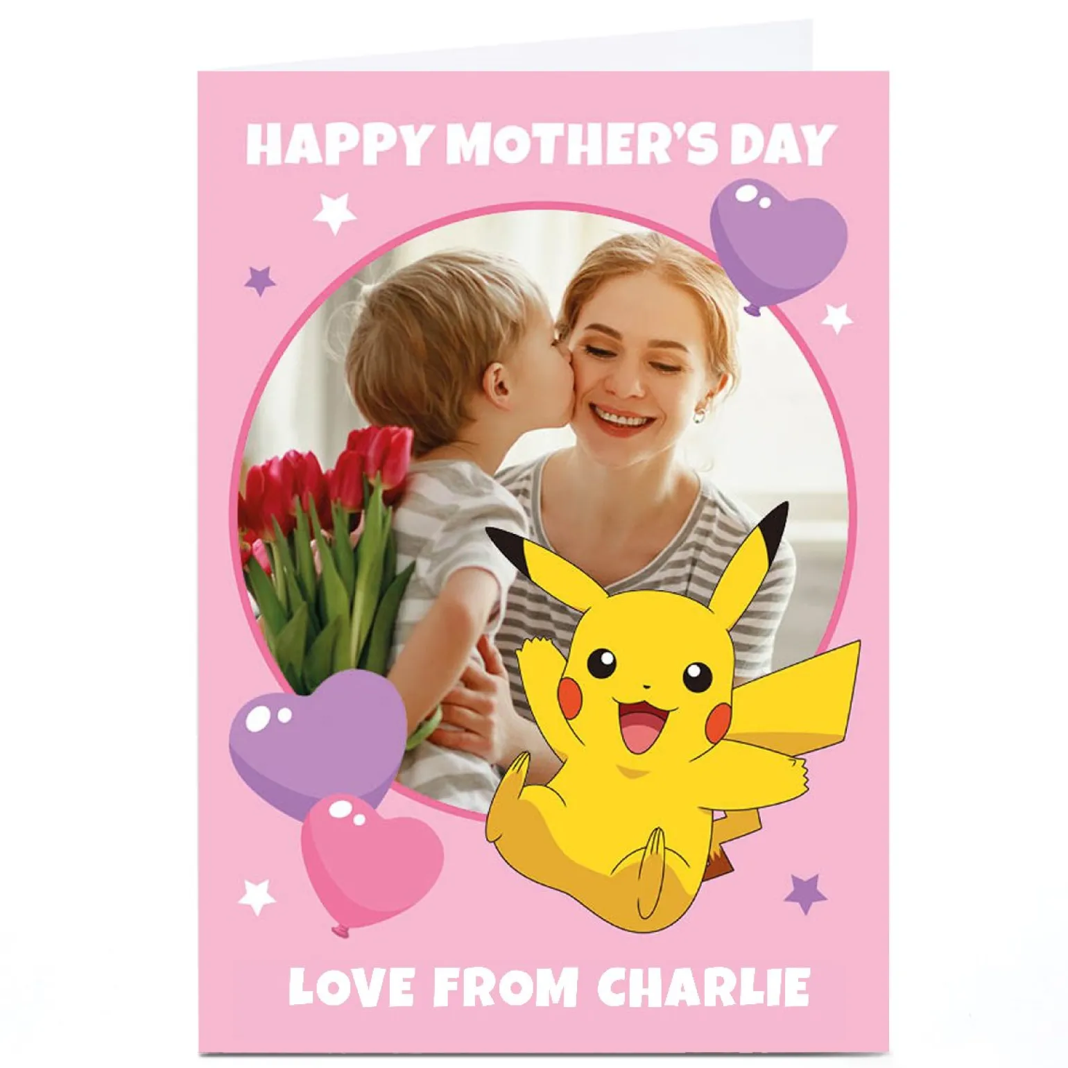 Personalised Pokemon Mother's Day Card - Pikachu