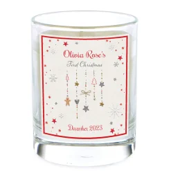 Personalised Pomegranate & Cashmere Scented First Christmas Candle