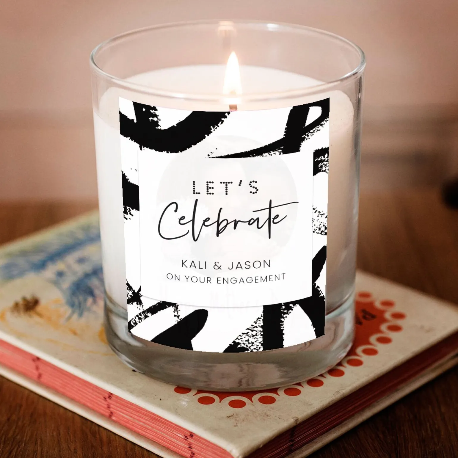 Personalised Pomegranate & Cashmere Scented Candle - Lets Celebrate