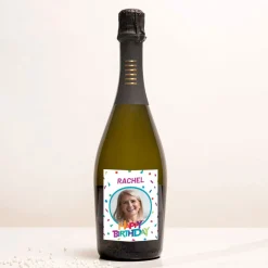 Personalised Prosecco - Happy Birthday Bright Confetti