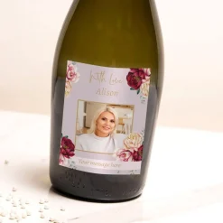 Personalised Prosecco - Photo Purple Florals