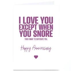Personalised Punk Anniversary Card - I Love You Except...
