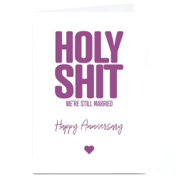 Personalised Punk Anniversary Card - Holy Sh*t