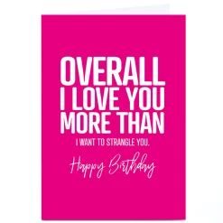 Personalised Punk Birthday Card - Overall I Love You