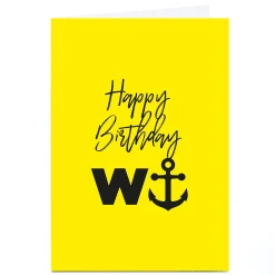 Personalised Punk Birthday Card - W Anchor