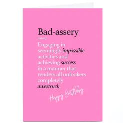 Personalised Punk Birthday Card - Bad-Assery