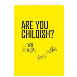 Personalised Punk Birthday Card - Are you Childish?