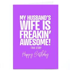 Personalised Punk Birthday Card - Husband From Wife