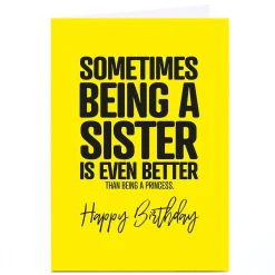 Personalised Punk Birthday Card - Being A Sister