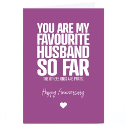 Personalised Punk Cards Anniversary Card - Favourite Husband So Far