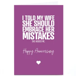 Personalised Punk Cards Anniversary Card - Mistakes