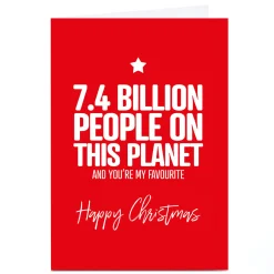 Personalised Punk Christmas Card - 7.4 Billion