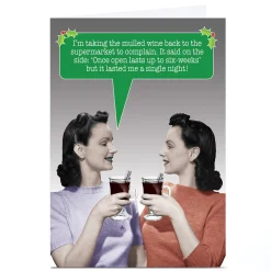Personalised Quitting Hollywood Christmas Card - Mulled Wine