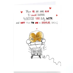 Personalised Quitting Hollywood Valentine Card- Watch the Telly