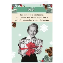 Personalised Quitting Hollywood Christmas Card - Wife Present