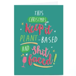 Personalised Quitting Hollywood Christmas Card - Plant-Based