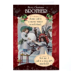 Personalised Quitting Hollywood Christmas Card - Two Boys