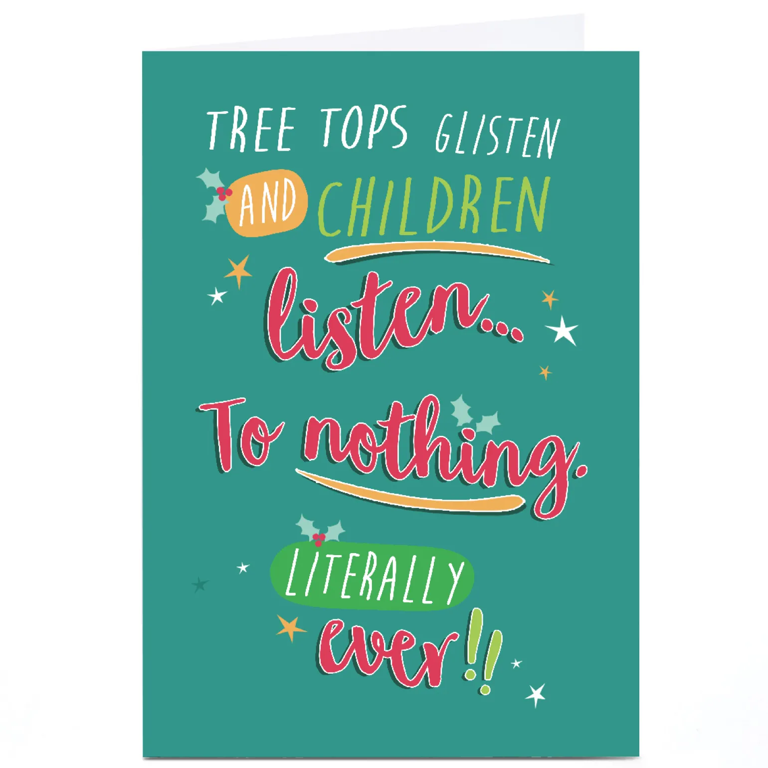 Personalised Quitting Hollywood Christmas Card - Listen to Nothing