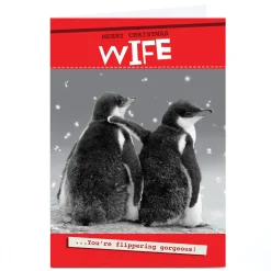 Personalised Quitting Hollywood Christmas Card - Flippering Gorgeous, Wife