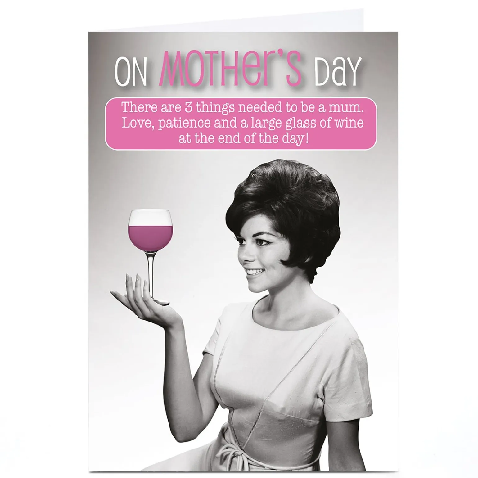 Personalised Qutting Hollywood Mother's Day Card - Mum Large Glass