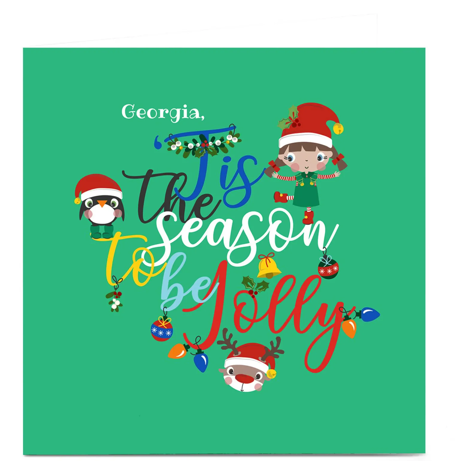 Personalised Rachel Griffin Christmas Card - Tis the Season