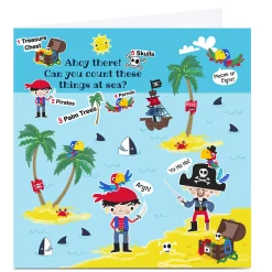 Personalised Rachel Griffin Birthday Card - Can You Count, Pirate Items?