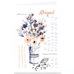Personalised Rebecca Prinn Birthday Card - Flowers
