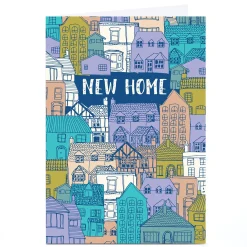 Personalised Rebecca Prinn New Home Card - Houses Pattern