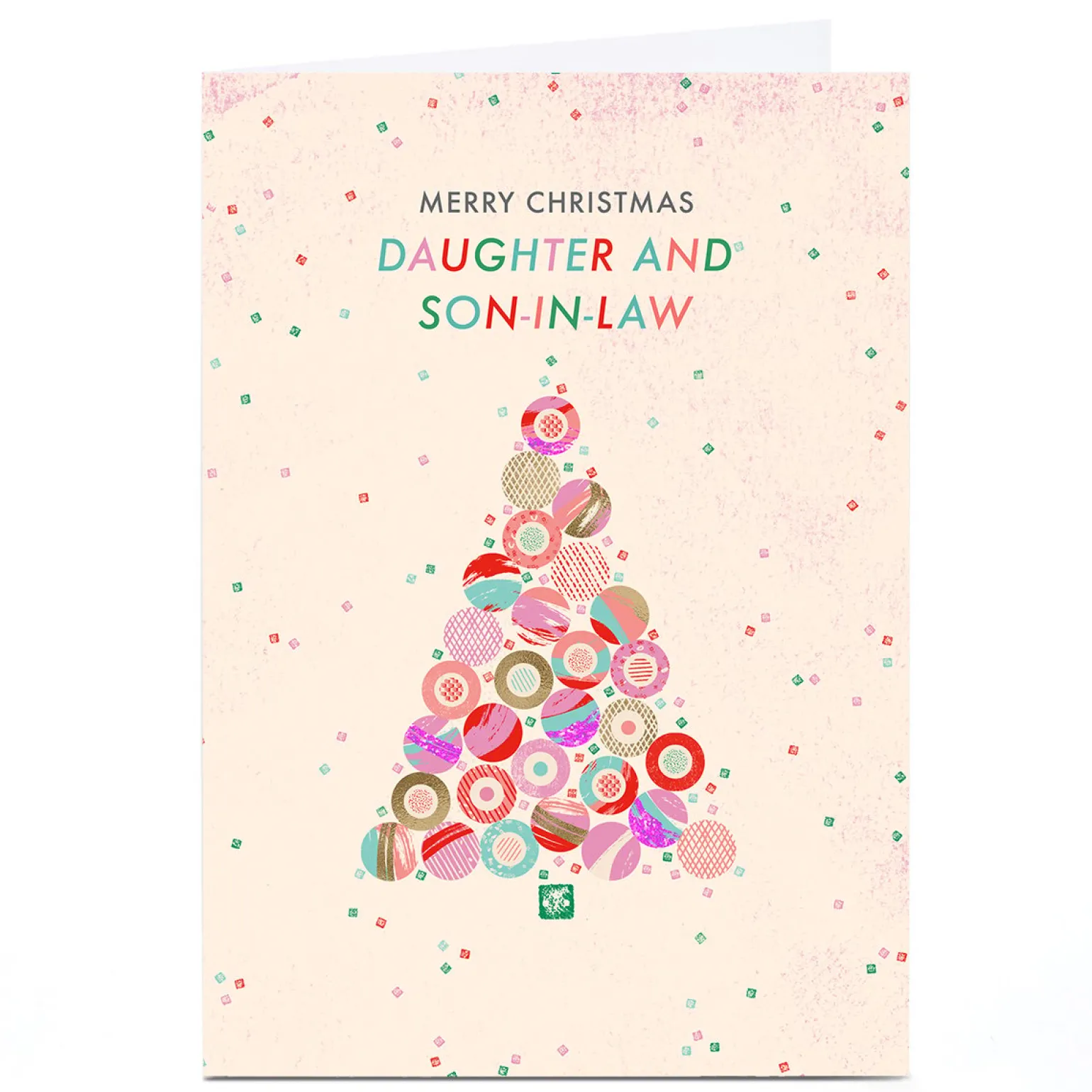 Personalised Rebecca Prinn Christmas Card - Daughter & Son-in-Law Tree