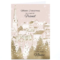 Personalised Rebecca Prinn Christmas Card - Festive Town, Special Friend