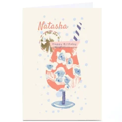 Personalised Rebecca Prinn Birthday Card - Cocktail