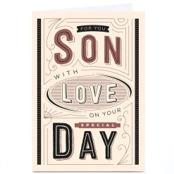 Personalised Rebecca Prinn Birthday Card - Son With Love