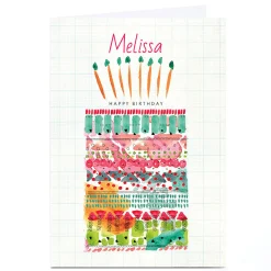 Personalised Rebecca Prinn Birthday Card - Cake