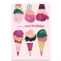Personalised Rebecca Prinn Birthday Card - Ice Cream Cones