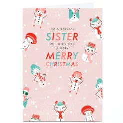 Personalised Rebecca Prinn Christmas Card - Sister
